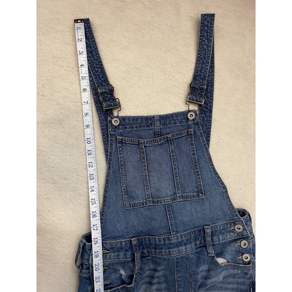 Arizona Jeans Bibbed Overalls Women's Size S Cotton Spandex Distressed - Picture 5 of 7